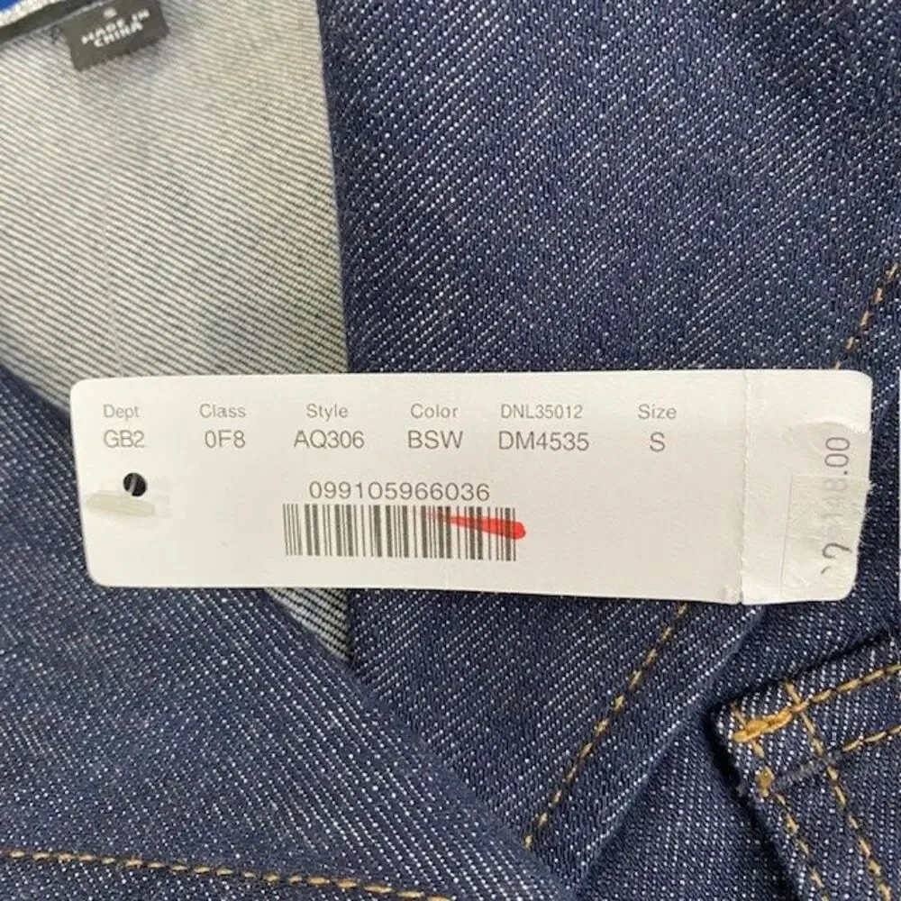 J.Crew Re-Imagined Sustainable Denim Jacket with Front Pockets Dark Wash Size S‎